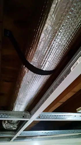 Vista 5 de Rollos de aislamiento de aluminio reflectante de burbujas de doble cara, lámina de protección térmica de aluminio, envoltura de barrera radiante