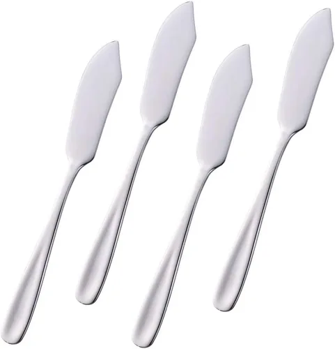 Vista 10 de Baikai - Juego de 4 cuchillos de acero inoxidable 18/10, cuchillo de mantequilla de desayuno negro, esparcidor de sándwich
