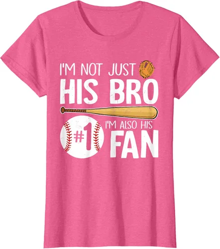 Vista 72 de Camiseta Baseball Brother I'm Not Just His Bro I'm His Number One Fan, Negro