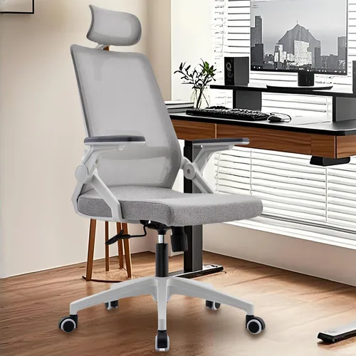 Vista 2 de Silla ergonómica para computadora de oficina para comodidad durante todo el día, soporte lumbar dinámico y reposacabezas ajustable, silla