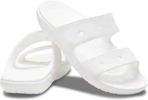 Vista 7 de Crocs Sandalias clásicas unisex de dos correas para adultos, Blanco