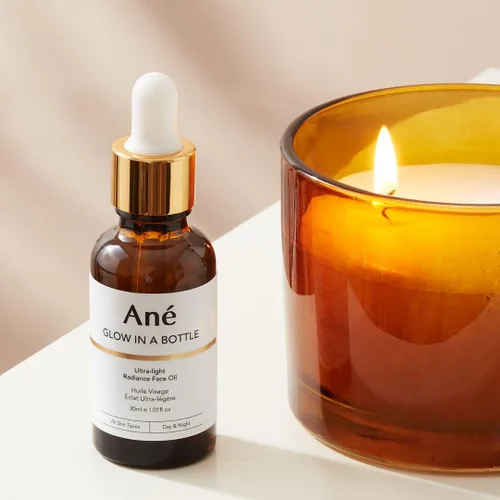 Vista 3 de Ané Glow in a Bottle Aceite facial vegano antienvejecimiento para todo tipo de piel, aceites vegetales 100% naturales, incluyendo argán, semilla