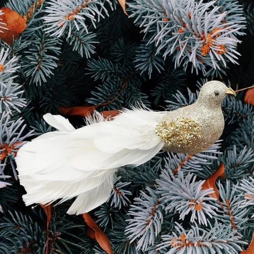 Vista 8 de Yolococa Decoración de árbol de Navidad color champán, 10 x 2 x 2 pulgadas, 2