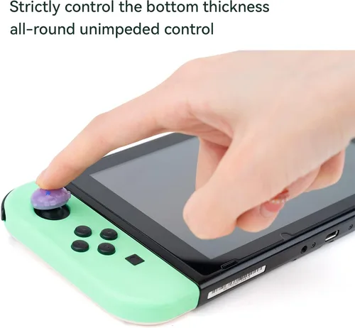 Vista 4 de GeekShare Lindas tapas luminosas de silicona para Joycon con agarre para pulgar, funda de joystick compatible con Nintendo SwitchOLEDSwitch Lite, 4