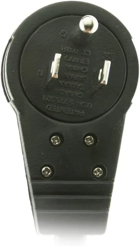 Vista 2 de ACL Cable de alimentación de 4 pies con 6 tomacorrientes de protección contra sobretensiones, enchufe giratorio plano, enchufes horizontales, negro