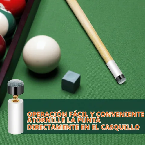 Vista 6 de Kit de reemplazo de puntas para taco de billar uadbau - Puntas de taco de billar con tornillo, virolas blancas de billar, no necesita pegamento ni