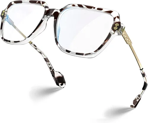 Vista 16 de VISOONE - Paquete de 2 anteojos de bloqueo de luz azul de gran tamaño con elegante marco cuadrado TR90 y patillas metálicas para mujeres y hombres