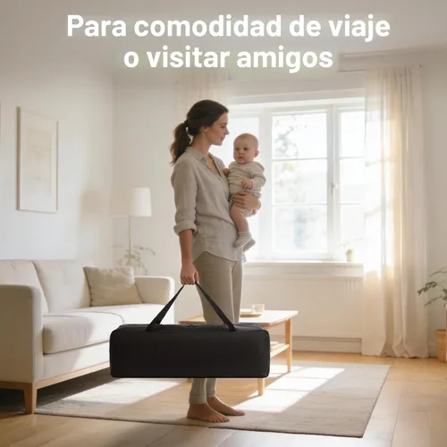Vista 8 de Kinder King Corral Portátil 4 en 1, Corral para Bebé con Moisés, Corralito Grande para Bebés y Niños Pequeños, Cambiador para Recién Nacidos, Toldo