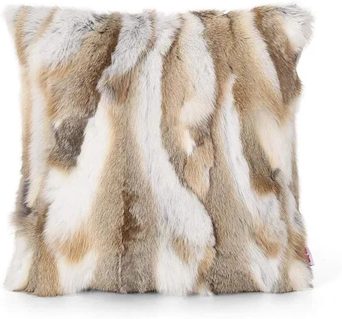 Vista 11 de Fundas de cojín de piel de conejo de lujo, fundas de almohada suaves y decorativas para salas de estar, funda de cojín decorativa de piel de conejo