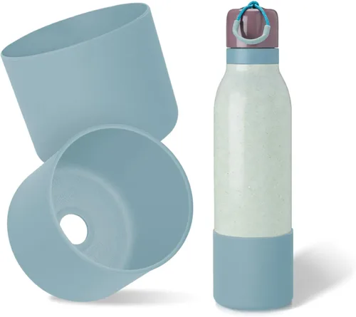 Vista 28 de 2 botas de silicona superiores para Owala FreeSip Twist de 24 onzas, funda inferior resistente a los arañazos, accesorios de botella de Owala