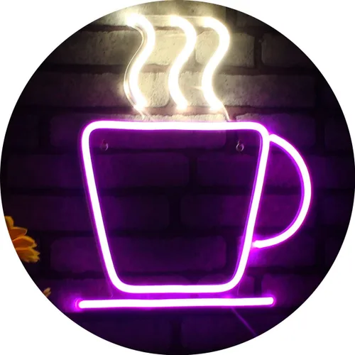 Vista 12 de ADVPRO Taza de café Tienda Flex Silicona LED Letrero de neón azul y rojo st16s33-fnu0041-br
