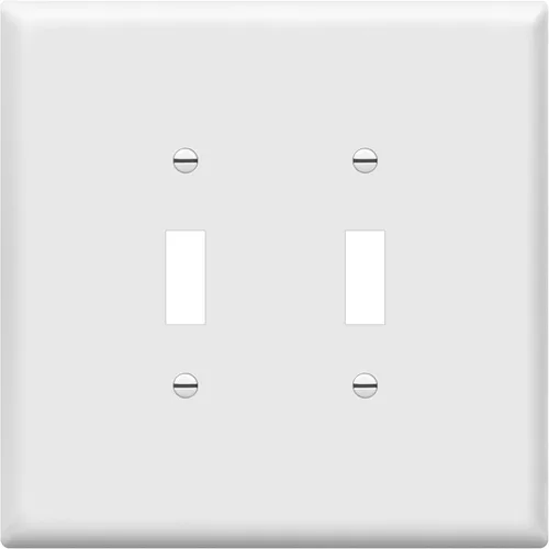 Vista 11 de ENERLITES Placa de Interruptor de Pared Doble, Placa de Interruptor de Palanca, 2-Gang Tamaño Mediano 4.88" x 4.92", Policarbonato Termoplástico