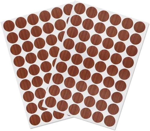 Vista 7 de Pegatinas autoadhesivas para agujeros de tornillo, tapas de cubierta de PVC, a prueba de polvo, para muebles de madera, 0.827 in, 2 hojas/108 Blanco