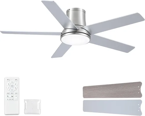 Vista 20 de Ventiladores de techo de 42 pulgadas con luces y control remoto, ventilador de techo negro de montaje empotrado para dormitorio, sala de estar