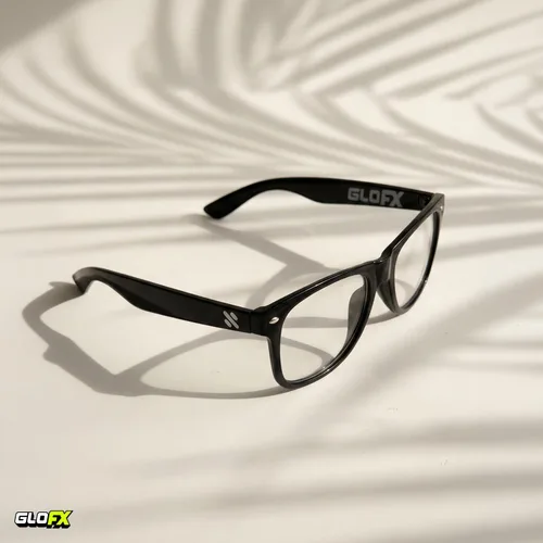 Vista 7 de Gafas de difracción definitivas - Efecto de corazón 3D arcoíris - Gran accesorio para EDM, conciertos y raves Negro