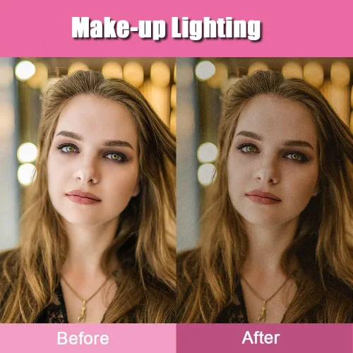 Vista 5 de Luces de espejo LED, luces de tocador portátiles, luz diurna simulada, control táctil de 3 niveles de brillo, luces de maquillaje recargables e
