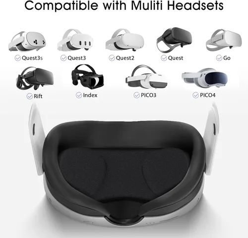 Vista 2 de Orzero (1 Pack) VR Lens Protector Cover Compatible for Quest 3S, Quest 3/2/1, Valve Index, PICO 3/4/4 pro/4 Ultra, Dust Proof Washable Protective