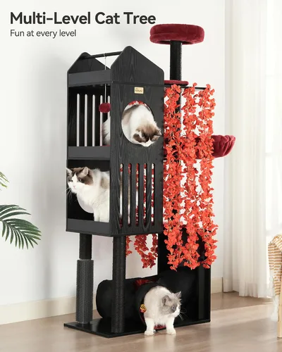 Vista 2 de FourFurPets Árbol Gótico para Gatos, Torre para Gatos de 67" para Gatos de Interior, Árbol para Gatos Maine Coon para Gatos Grandes de 20 libras+