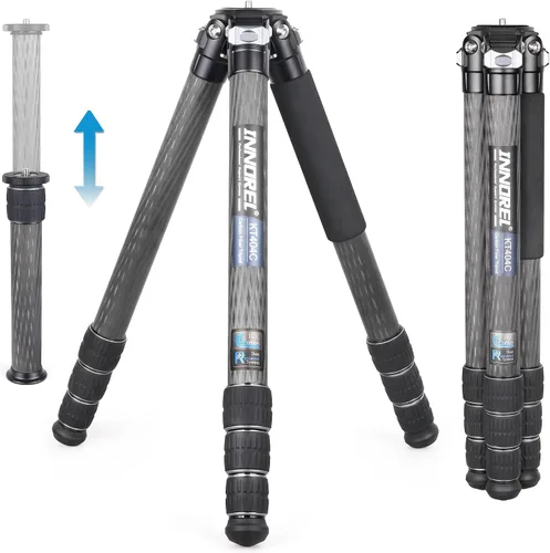 Vista 8 de INNOREL KT364C - Trípode compacto de fibra de carbono de 10 capas, 1.417 in, tubo grande, trípode de viaje profesional para videocámara digital