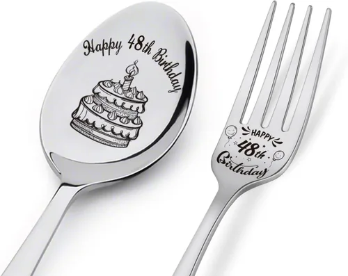 Vista 7 de Cuchara y tenedor de feliz cumpleaños número 30, regalos de cumpleaños personalizados para hijo, hija, hermana, hermano, novio, novia, marido