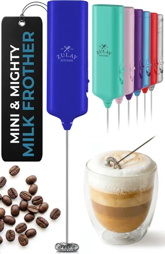 Vista 30 de Varita de espumador de leche mini y potente – Potente espumador de café de mano, mezclador de bebidas operado con batería – Tamaño de bolsillo