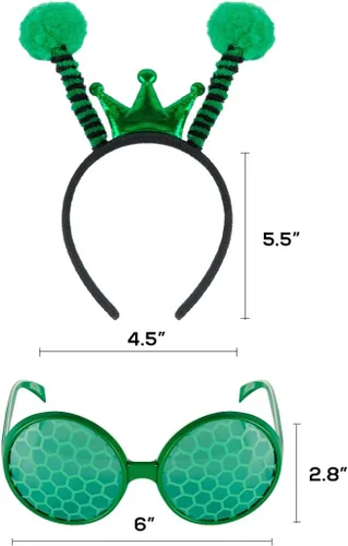 Vista 8 de Funcredible Accesorios de disfraz de Mantis rezando para Halloween y cosplay, juego de diadema y lentes de antena moscada, divertido disfraz