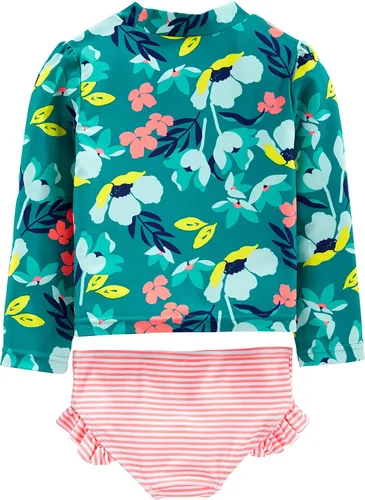Vista 2 de Simple Joys by Carter's Girls' 2-Piece Assorted Rashguard Sets