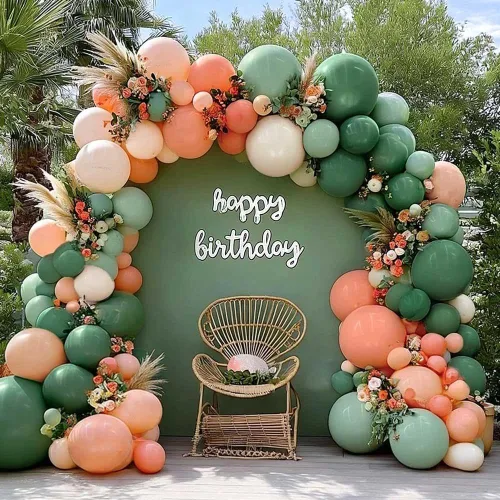 Vista 11 de Kit de arco de globos de color naranja quemado, marrón oscuro, guirnalda de globos de terracota marrón oscuro para decoración bohemia de cumpleaños