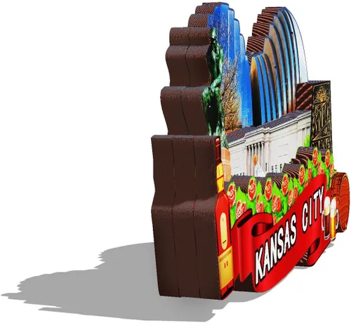 Vista 2 de Imán de madera de Kansas City de Estados Unidos, imanes 3D para nevera, recuerdos coleccionables de viaje, decoraciones hechas a mano, 2