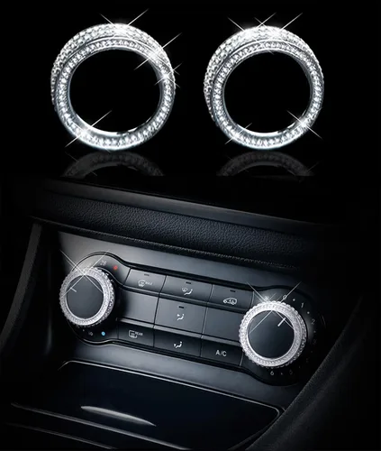 Vista 9 de CONGCONG para Mercedes Benz Cubierta de Control de Medios Interior Bling Accesorios de Cristal Compatible con Accesorios Mercedes-Benz