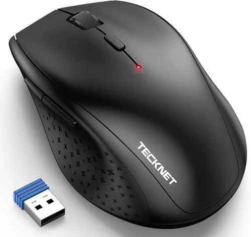 Vista 12 de TECKNET Mouse inalámbrico, mouse USB de 2.4 G con 6 niveles ajustables 3200 DPI, batería de 30 meses, empuñaduras ergonómicas, 6 botones portátiles