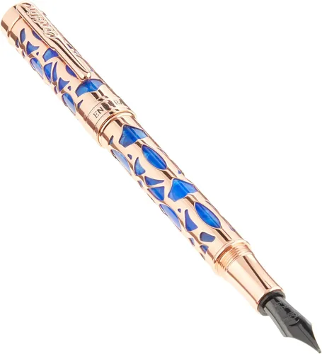 Vista 22 de Conklin Endura Deco Crest - Pluma estilográfica en azul, punta media, instrumento de escritura prémium