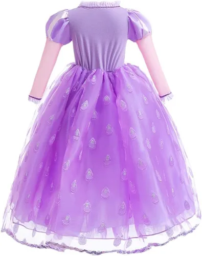 Vista 51 de Disfraz de princesa Sofía Rapunzel para niñas, disfraz de Halloween, Navidad, cumpleaños, fiesta con accesorios