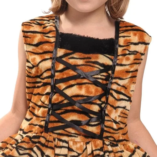 Vista 5 de EraSpooky Lindo disfraz de tigre para niñas, disfraz de Halloween de animales