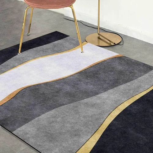 Vista 19 de Alfombra bohemia de mediados de siglo para sala de estar, alfombra grande con diseño geométrico bohemio, suave y antideslizante, de pelo bajo