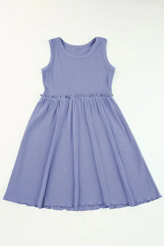 Vista 5 de blibean Vestido de verano sin mangas para niñas, trajes cómodos talla 4-13 años