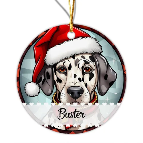 Vista 25 de Adorno de Navidad de Alaskan Malamute 2025, con nombre personalizado de Alaskan Malamute estilo vitral, regalo para hijo e hija, adorno
