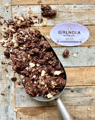 Vista 9 de Cereal de granola bajo en azúcar y bajo en carbohidratos Let's Peanut Butter Party Paquete de 2 Nutty Girl Keto Girlnola®