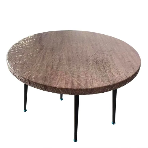 Vista 7 de LIBERECOO Mantel de vinilo transparente pequeño redondo ajustado para mesas de 22-26" de diámetro - Cubierta de mesa resistente elastizada