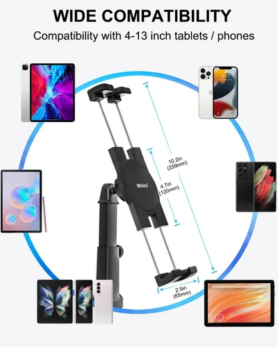 Vista 7 de Soporte para tablet con ranura de CD para automóvil, altura ajustable, soporte para tableta de automóvil, reproductor de CD, bandeja de CD ultra