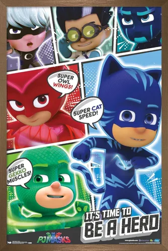 Vista 14 de Trends International PJ Masks - Póster de pared, 14.725 x 22.375 pulgadas, versión enmarcada de madera de granero