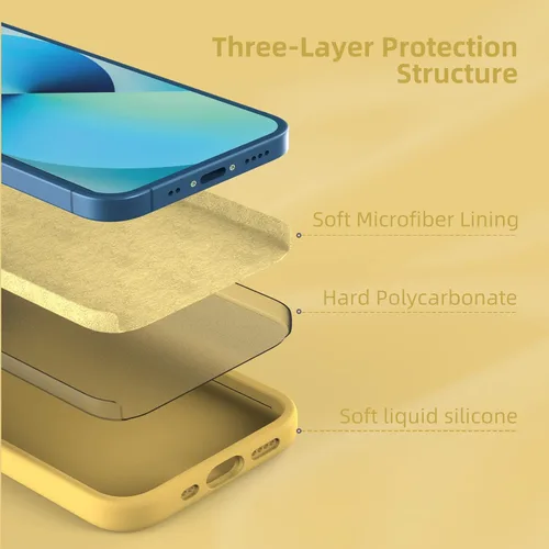 Vista 101 de Funda de silicona líquida compatible con iPhone 12 Pro Max 6.7 pulgadas, funda de gel de protección completa con forro de microfibra, funda