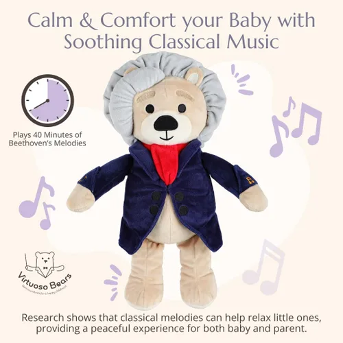 Vista 2 de Ludwig Van Beethoven - Oso virtuoso, música clásica para bebés, juguete educativo para bebés, niños y adultos