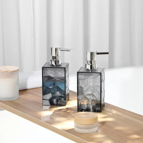 Vista 4 de Dispensador de Jabón de Manos, Botellas de Bomba Líquida de Plástico Acrílico Transparente Recargables Dispensador de Loción para Decoración de Baño