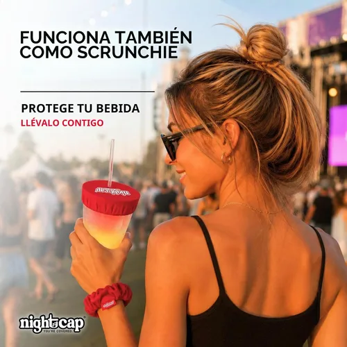 Vista 2 de Nightcap Coletero Cubrevasos - El Coletero Reutilizable para Prevención de Adulteración de Bebidas Como se Vio en Shark Tank
