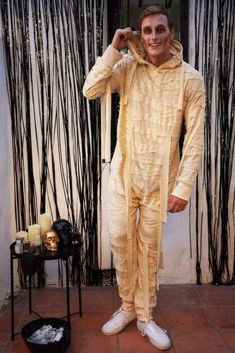 Vista 6 de Tipsy Elves Disfraz de momia para hombre divertido disfraz de monstruo de película para Halloween