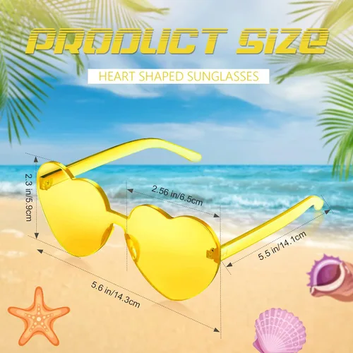 Vista 2 de RTBOFY Heart Sunglasses for Fashion Party Queen Style, Rimless Heart Shaped Sunglasses for Women Party Favor