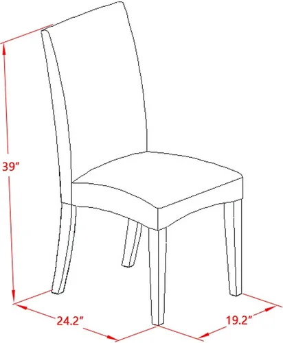 Vista 11 de East West Furniture ANDR5-OAK-16 - Juego de comedor de 5 piezas que incluye una mesa de cocina redonda con pedestal y 4 sillas Parson tapizadas