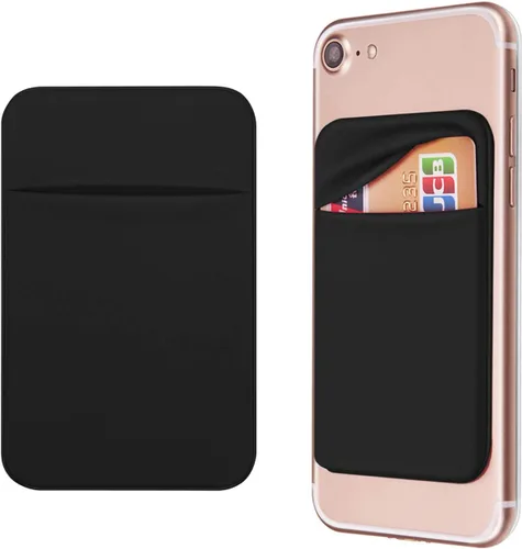 Vista 9 de OBVIS Funda autoadhesiva para teléfono celular, tarjetero adhesivo con tarjetero adhesivo para tarjeta de crédito, cajero automático para iPhone