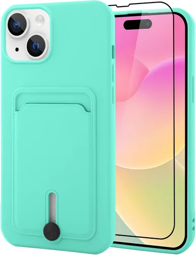 Vista 30 de MZELQ Cartera de TPU Compatible con Funda iPhone 12, Portarjetas Protección de Cámara Cubierta + Protector de Pantalla, Ranura Empujable para Niñas